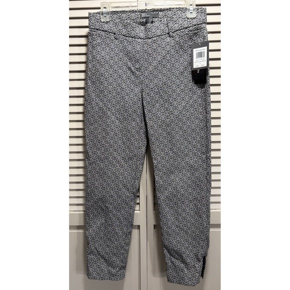 89th & Madison Pants - 89th & Madison Ankle Skinny‎ Dress Pants Bro Cade Elastic Band Size S Mid Rise